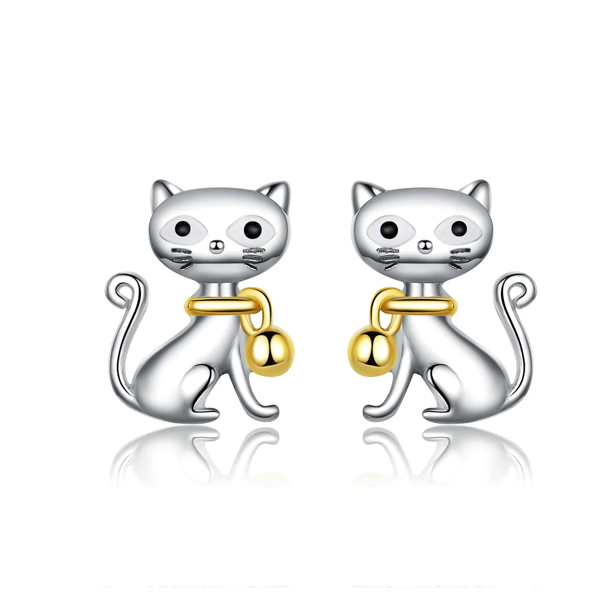 diseño de gato NicoWerk Pendientes de plata de ley 925 