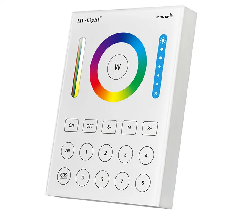 Mi Light B8 8-Zone Wireless Smart Panel Remote Controller 2.4G wireless transmitting rotary led dimmer 220V miboxer