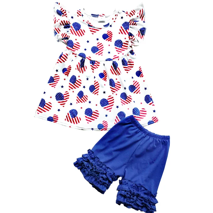 Wholesale Baby Patriotic Clothing Usa Flags Tunic Icing Red Shorts July ...