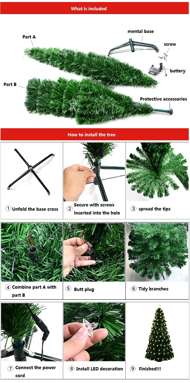 New White Silver Led Decorated Christmas Trees Supplier Fiber Optic