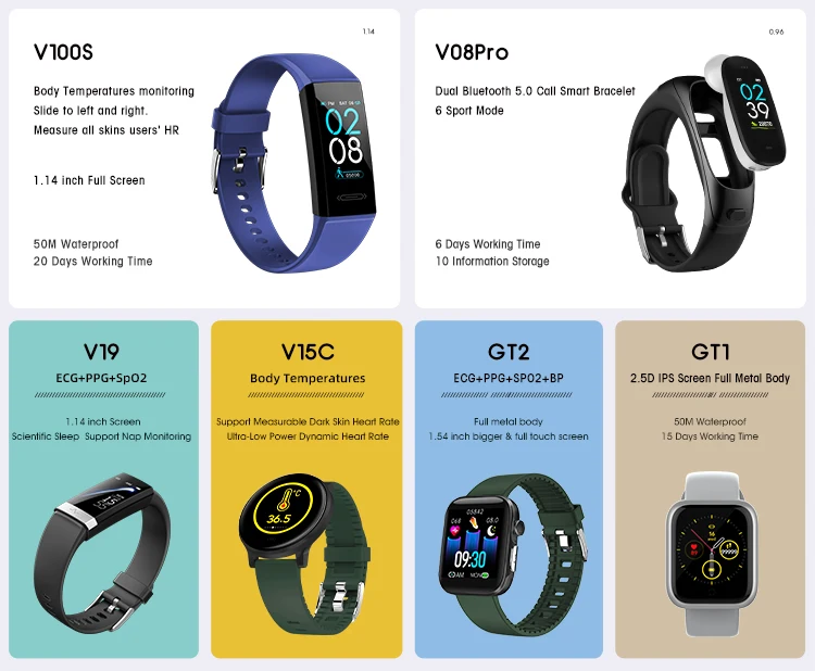 V16 Smart Fitness Tracker Smart Watch With Blood Pressure Heart Rate