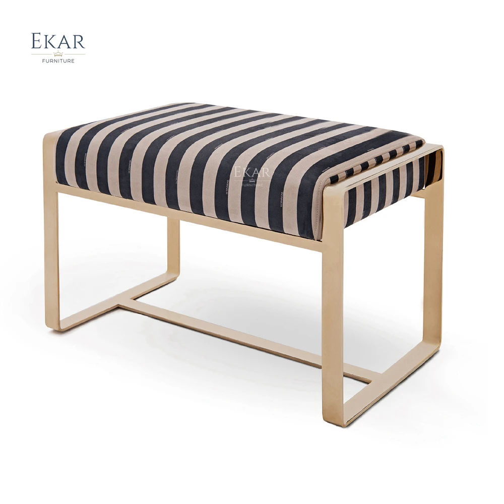 product ekar furniture hot selling upholstered chair with metal feet modern stool-61