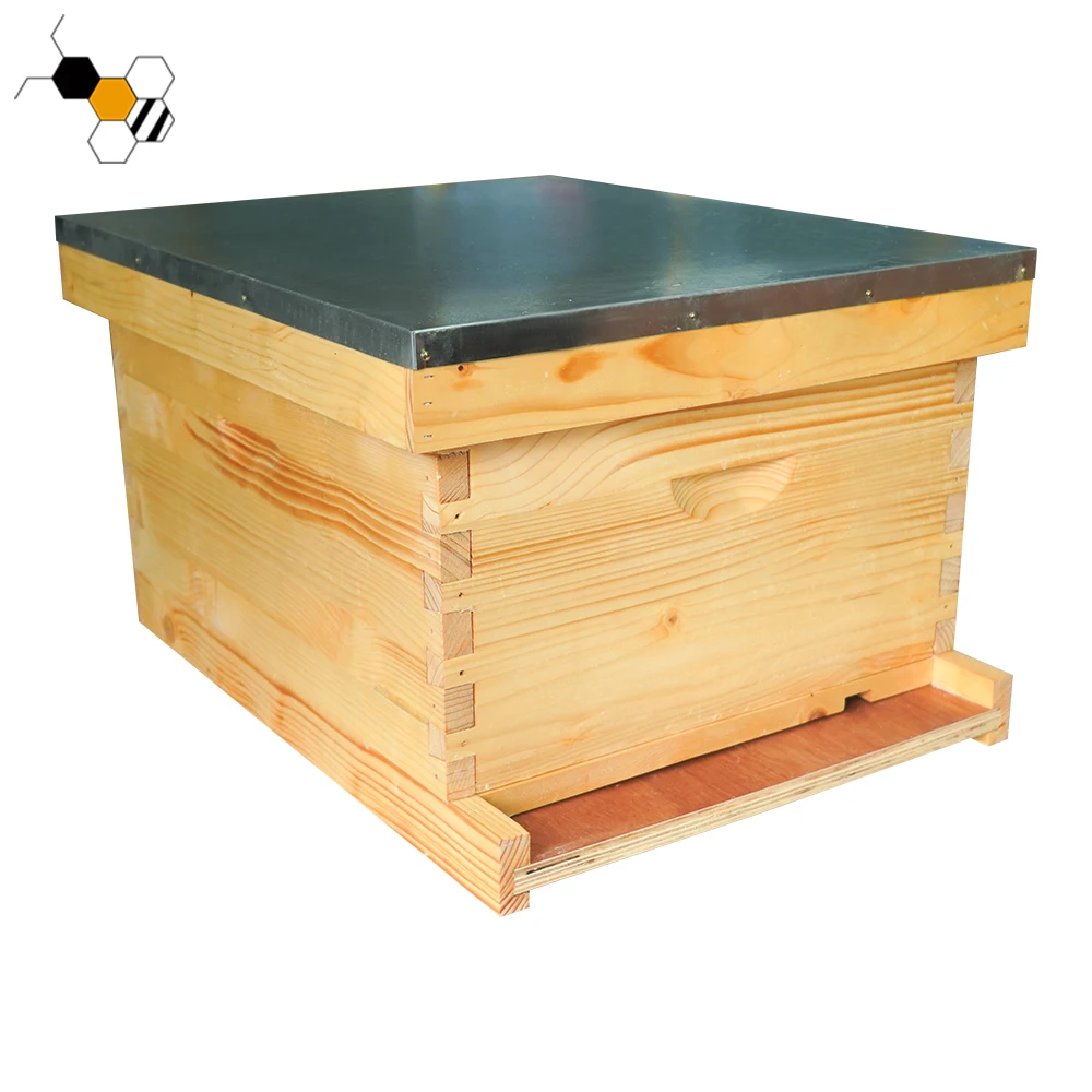 Beekeeping 2/3 Layers 10 Frame Langstroth Coated Honey Bee Hive