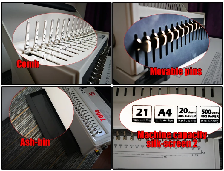 41 Plastic Spiral Coil Book Binding Machine /46 Holes Coil Binder