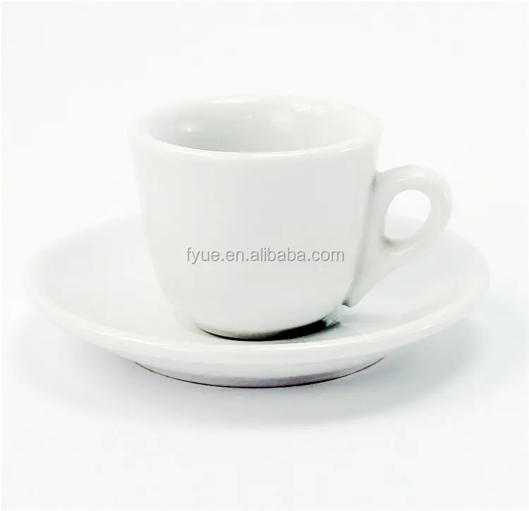 Cafe Espresso Dishwasher Safe Logo Oem White 4oz White Porcelain Ceramic Small Coffee Cup and Saucer Set details