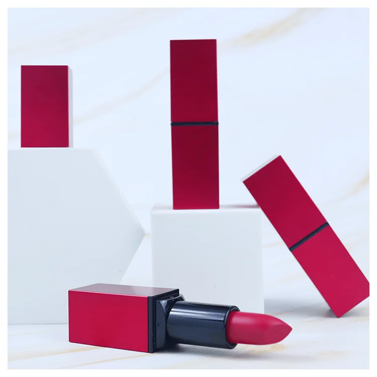 Design Your Own Logos 5 Colors Cosmetic Waterproof Private Label Logo Christmas Matte Lip Stick Square Tube Charm Lipsticks