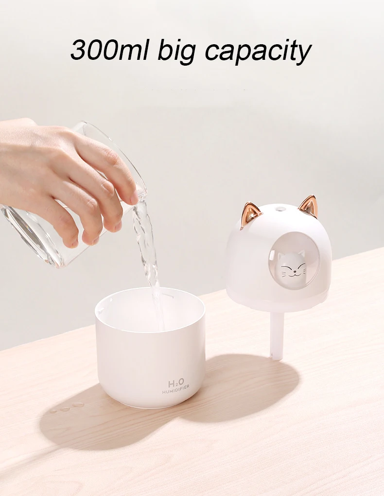 Handheld night light mute car office USB air purifier ultrasonic humidifier diffuser