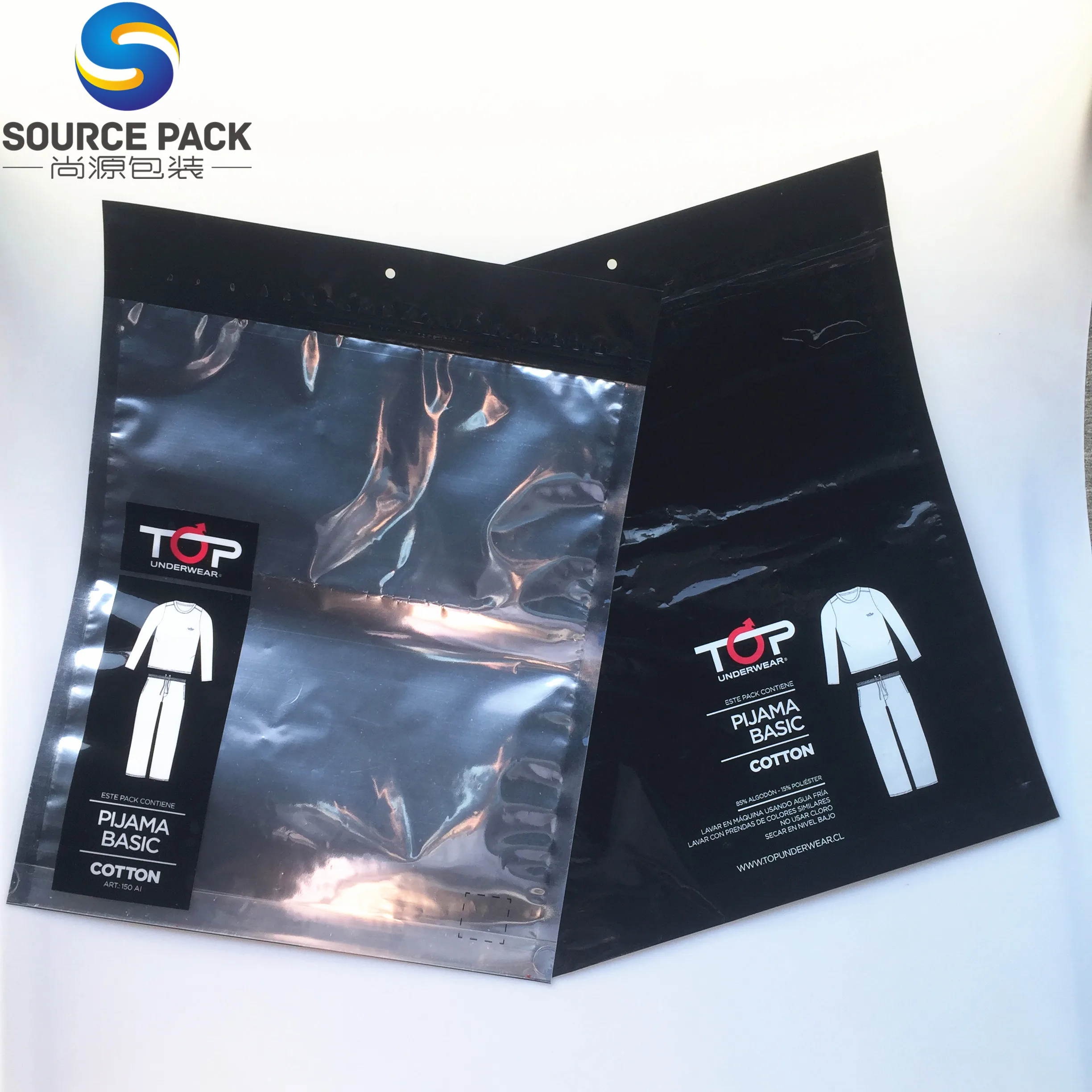 Custom Printed Biodegradable Pla Ziplock Plastic Tshirt Bags Packaging