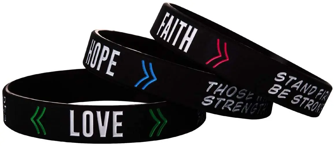 hope faith love silicone bracelet