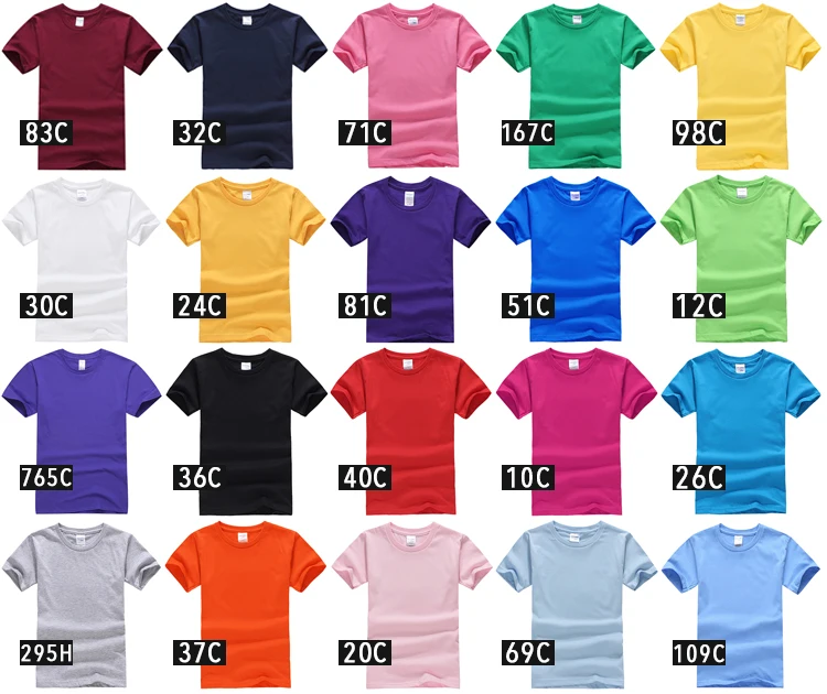 180gsm Custom Logo Blank Solid Color T-shirt 2020 Wholesale 100% Cotton ...