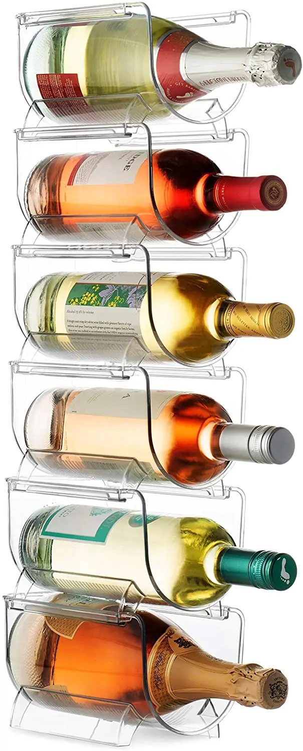 Freestanding Plastic Stackable Wine Bottle Rack Holder Storage ...