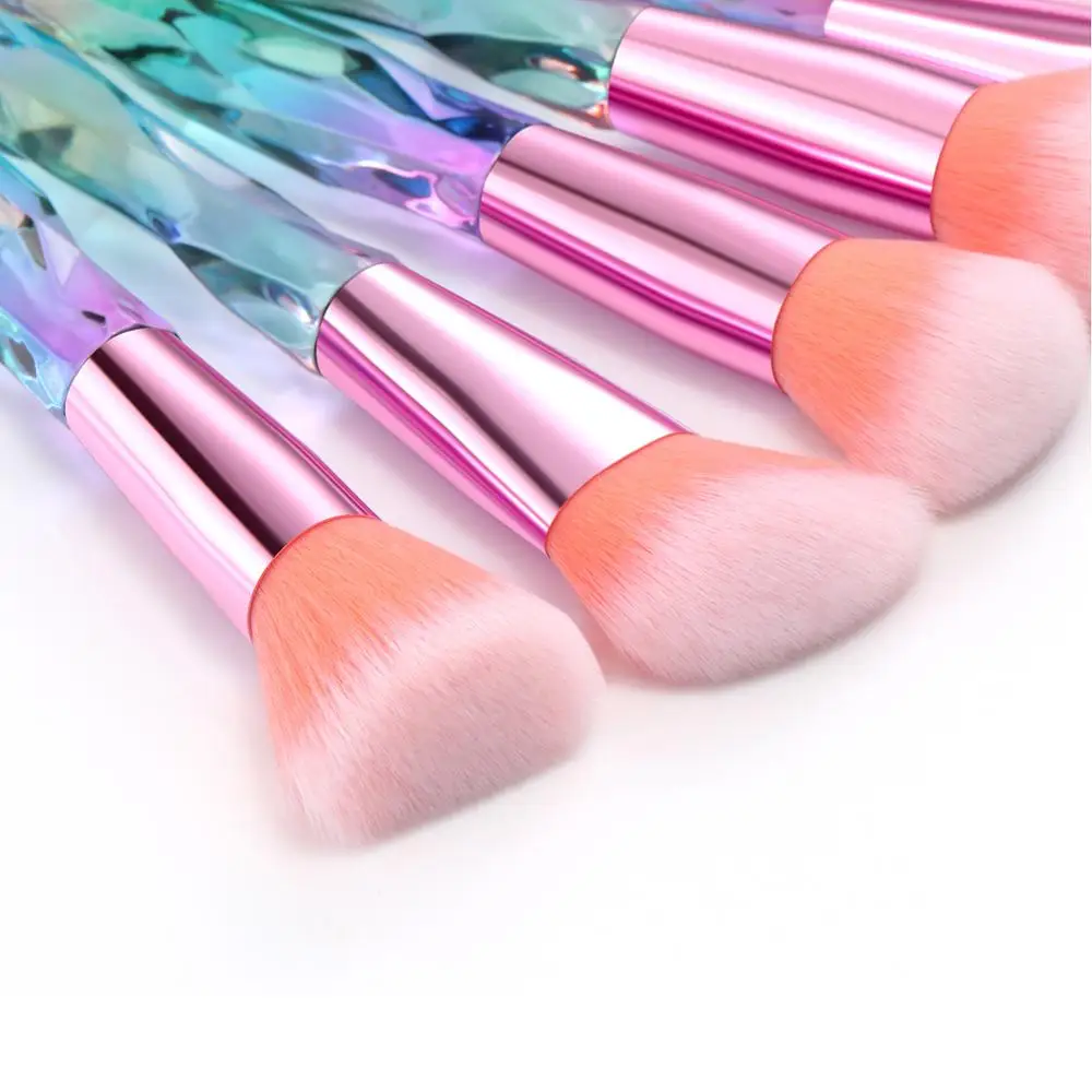 Most Popular Cosmetic Brush Tools 10piece Set Make Up Brushes With Diamonds Gradient