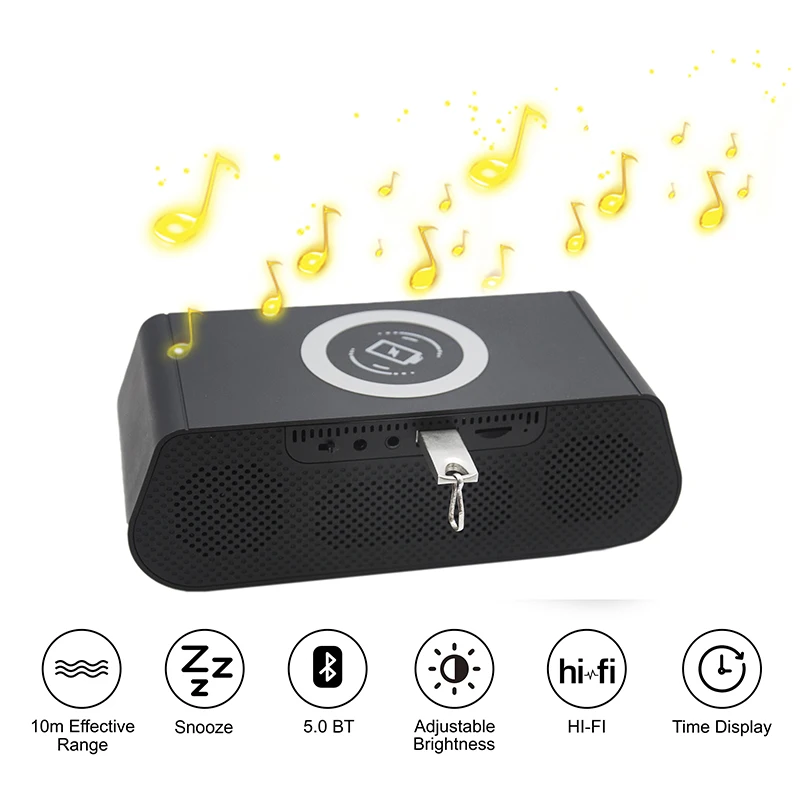 MX23 multifunctional wireless charging speaker phoncell BT FM Radio TF AUX USB hand free alarm clock with Dimming Powerbank - ANKUX.COM