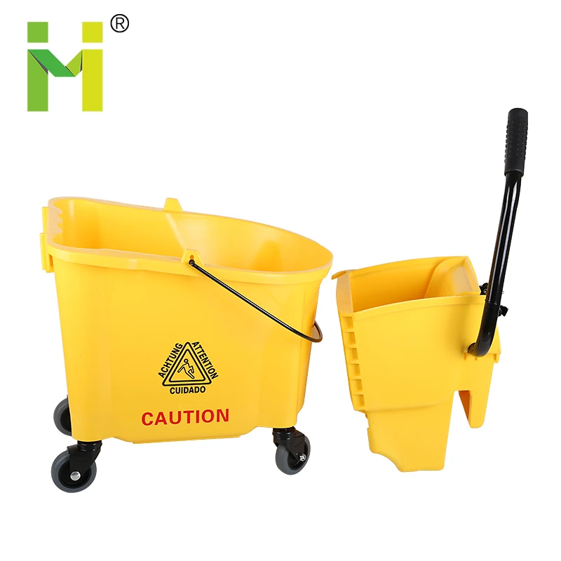 28 Litre Trolley Mop Bucket With Wringer And Wheels Cleaning Bucket