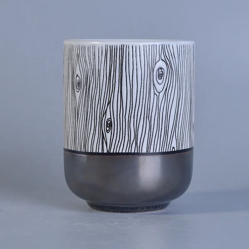 500ml Unique empty ceramic candle jar christmas home decoration