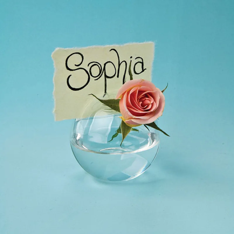 Round Glass Ball Vase Place Card Holder Glass Ball Card Holder Buy