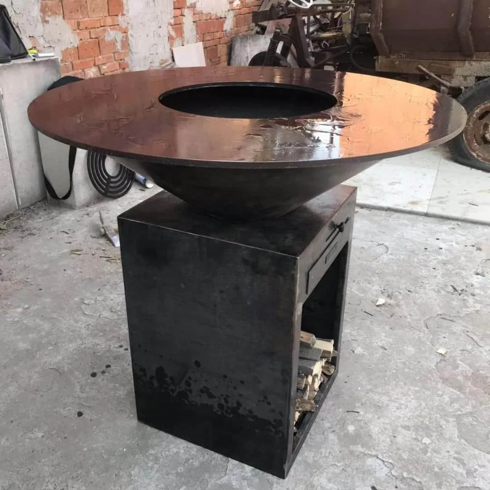 Wood & Charcoal Fired Barbecue / Bbq / Plancha / Grill In Corten Steel