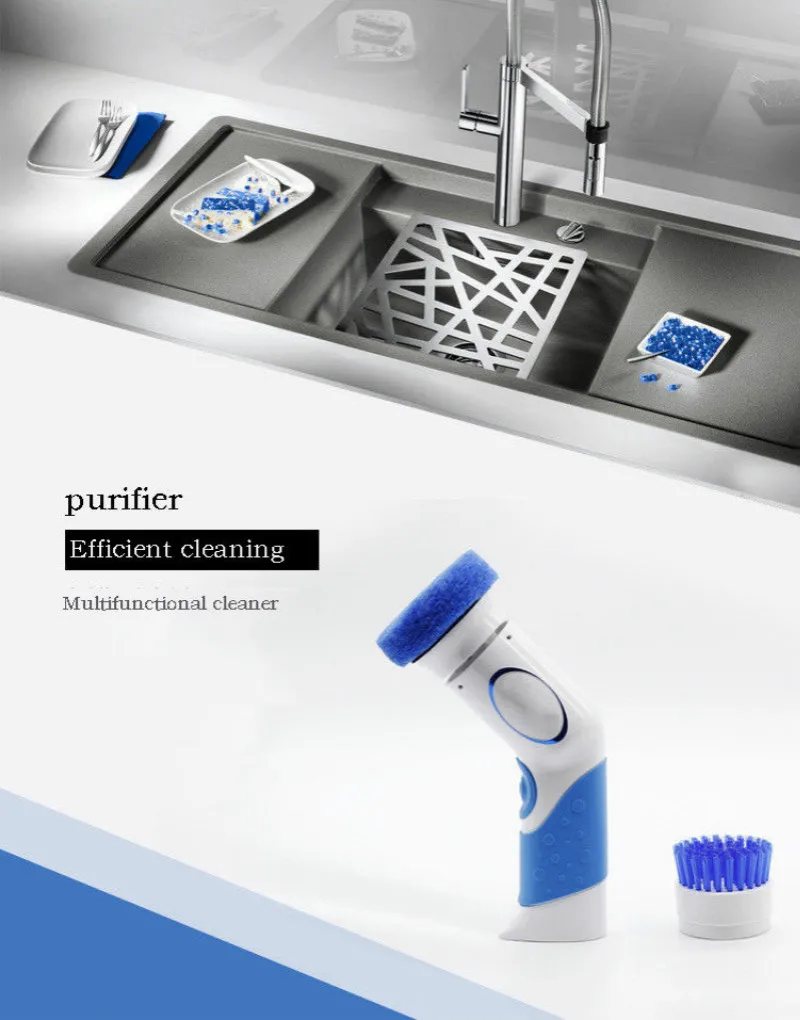 1 Set Convenient Multifunctional Dishwasher Pot Scrubber Electric Dish Brush  1200mA Cleaning Brush Detachable Daily Use - AliExpress