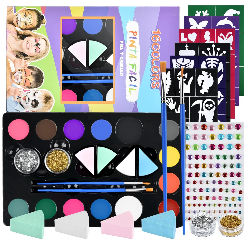 2020 Hot Selling Cheap Colorful Family Wat Prof Body Painting Halloween Makeup Items With Palette.jpg