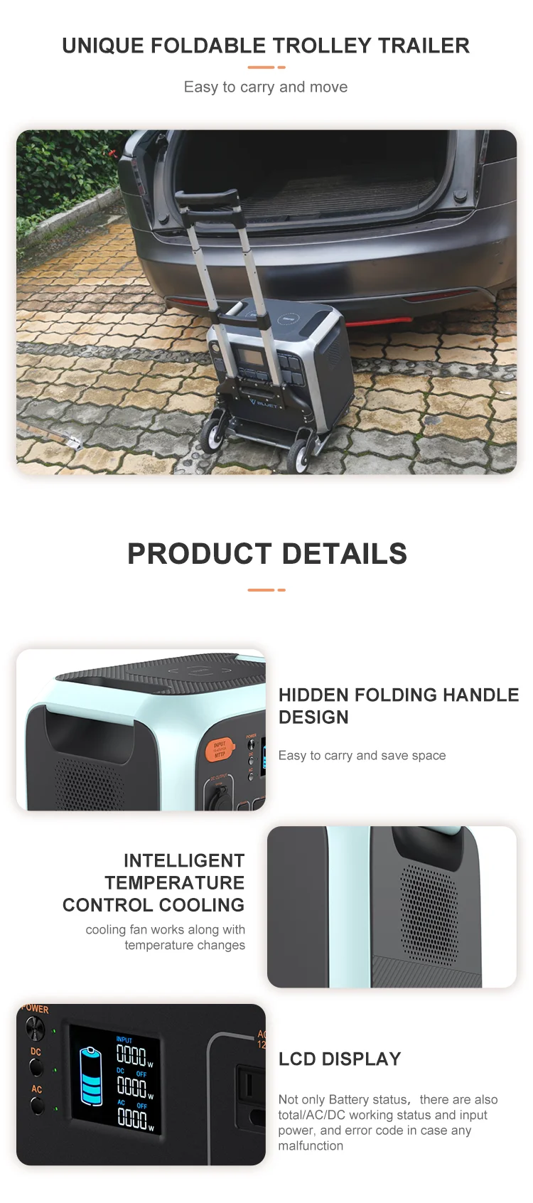 China Best Price Bluetti 1500Wh 1200W Wireless Charging Faster Charge Eco-Friendly Portable Power Station 220V