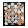 Brushed Metallic Hexagon Mosaic Wall Tiles for Kitchen Backsplash