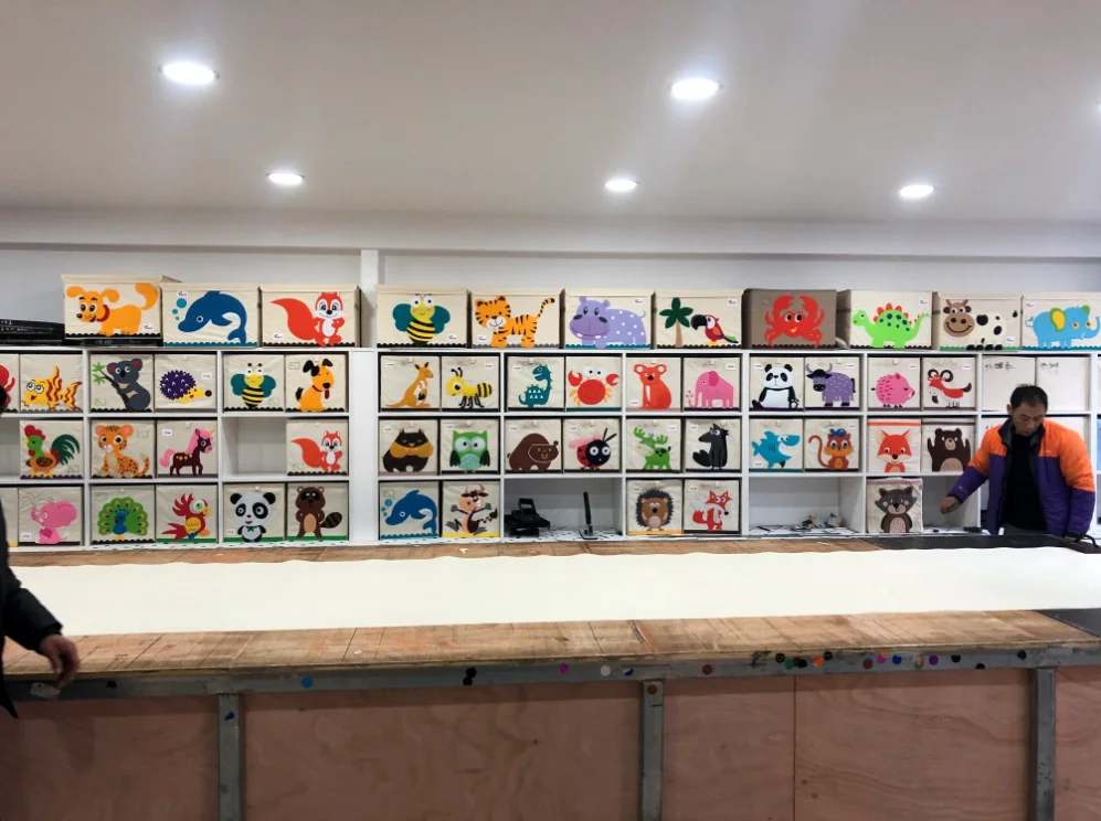 Felt Toy Laundry Kids Storage Basket With Cute Animal Design Without