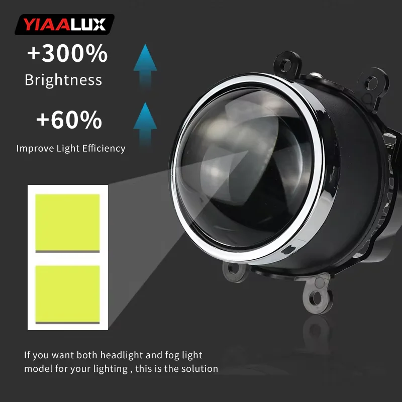 High Quality 3000lm 26w Universal Car Headlight High Beam 12V Lens LED Fog Light supplier