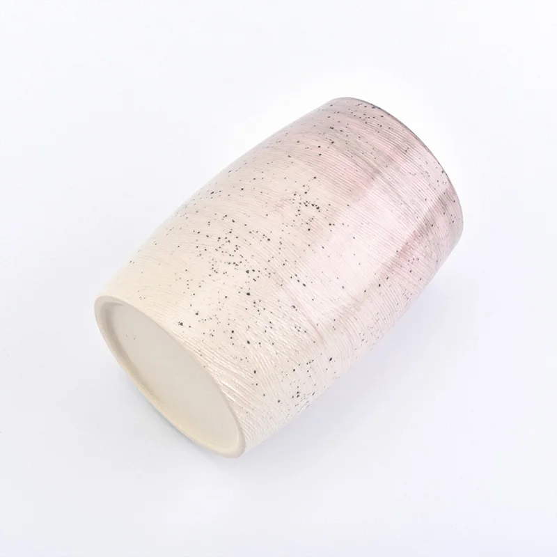 Wholesale Speckled Pink Ceramic Candle Holder Home Decor