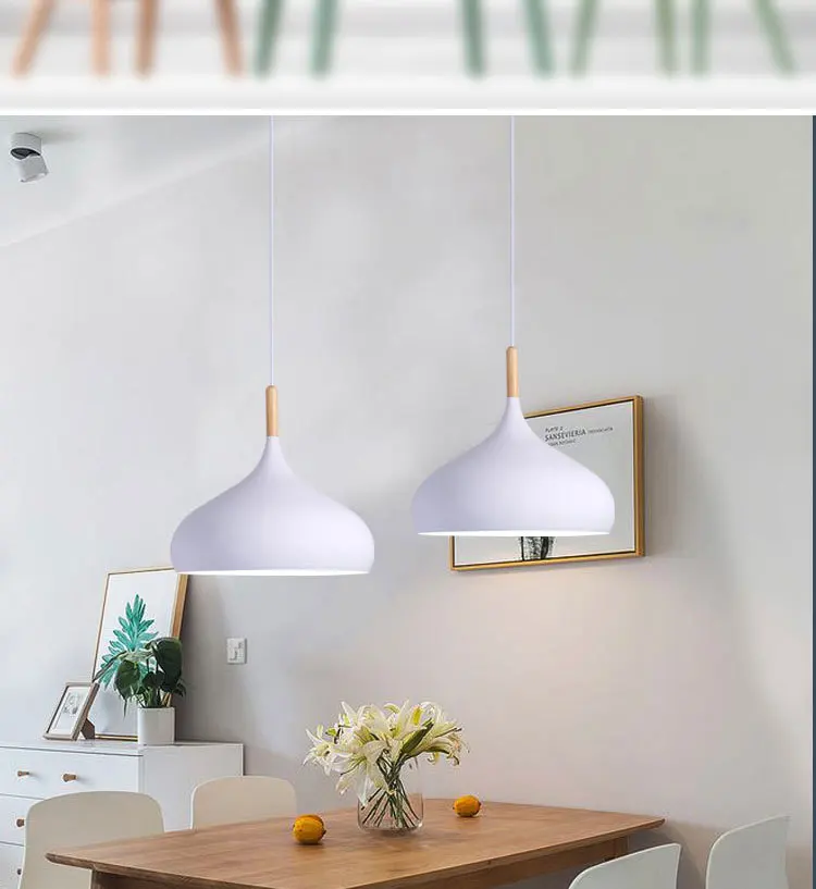 Modern Northern Europe Macarons color restaurant ins simple led pendant lamp