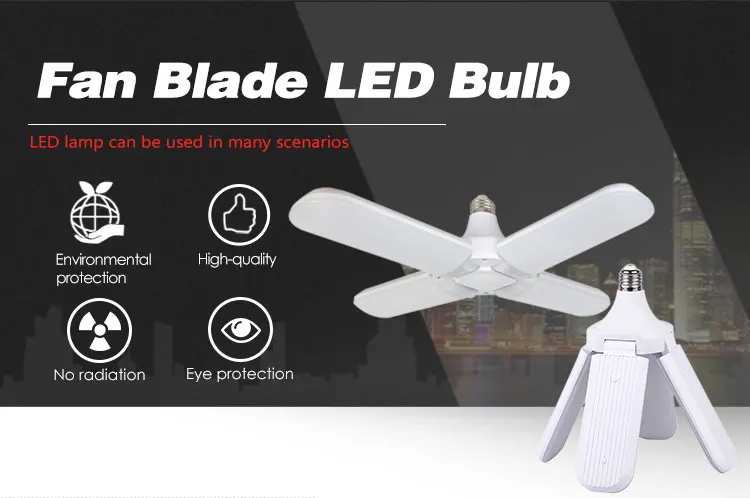 Hot sale LED folding light 220V 48W led bulb fan blade led