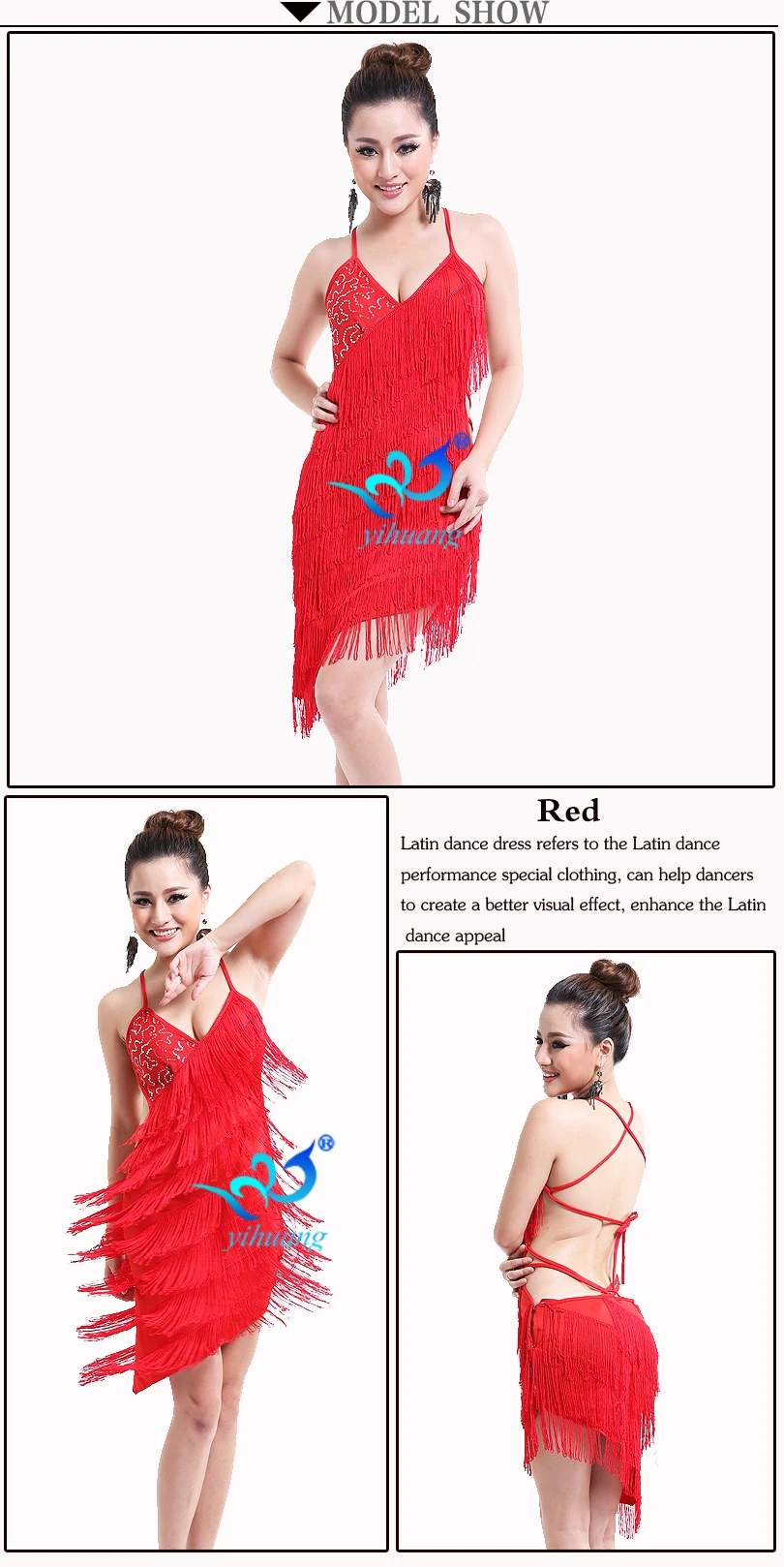 Sexy Backless Adult Salsa Latin Dance Dress Skating Performance Wear