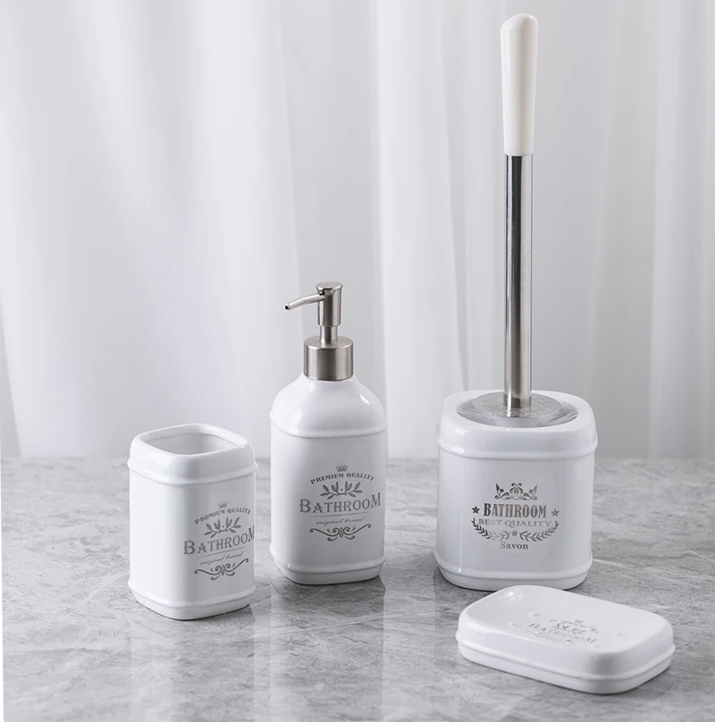 Modern Style Porcelain Bathroom Accessory Set Decal Ceramic Bathroom