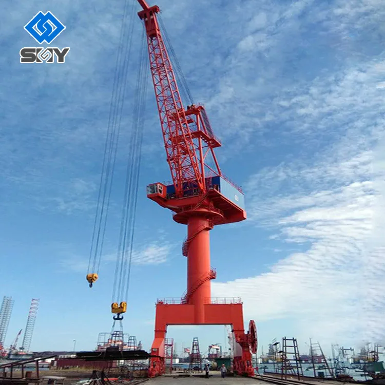 High Quality Wharf Crane Level Luffing Jib Portal Crane 25 Ton Mobile