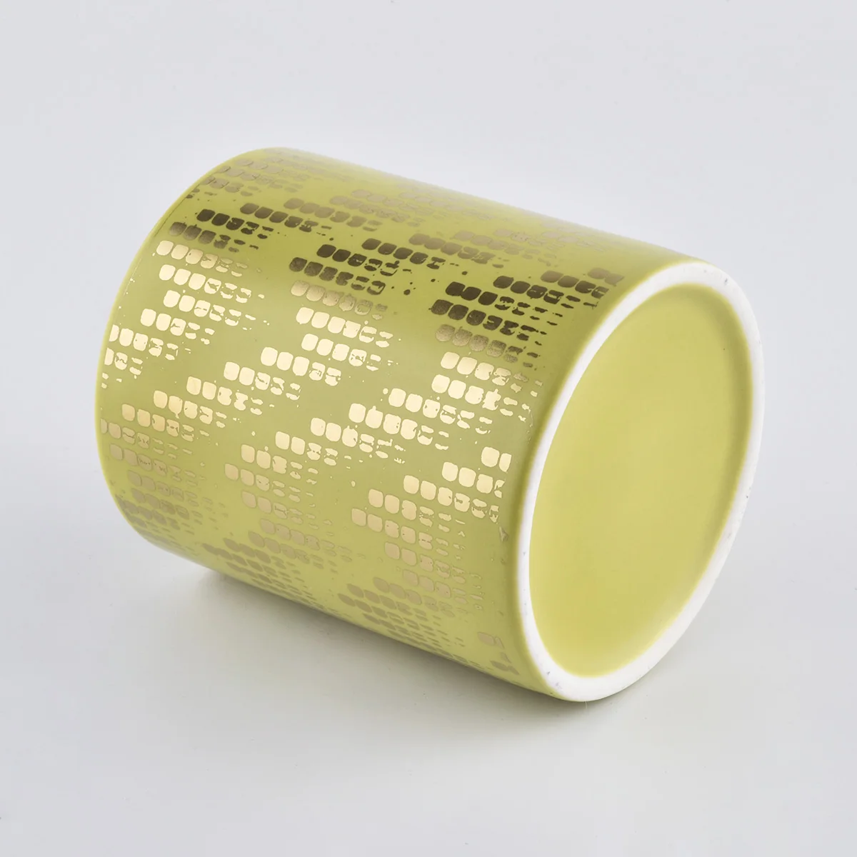 10oz ceramic candle jars with gold printing