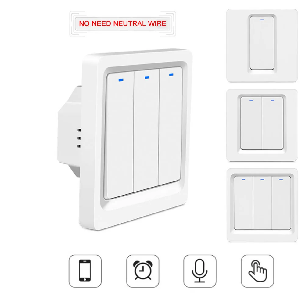 Single Live Wire Version Wireless WIFI Smart Switch, WiFi Smart Panel, Phone / Button / RF Control - ANKUX.COM