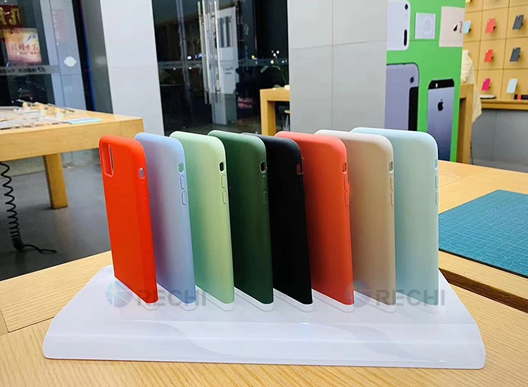 Rechi Countertop Retail Merchandiser Acrylic Display Stand For Mobile Phone Cover Clear Acrylic