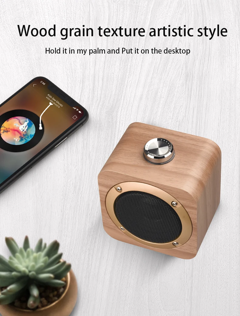 woodulisten Wooden Wireless Mini Bluetooth Speakers Beautiful Natural Sound Use 1 Pair 2 True Stereo TWS Branch Design - ANKUX.COM