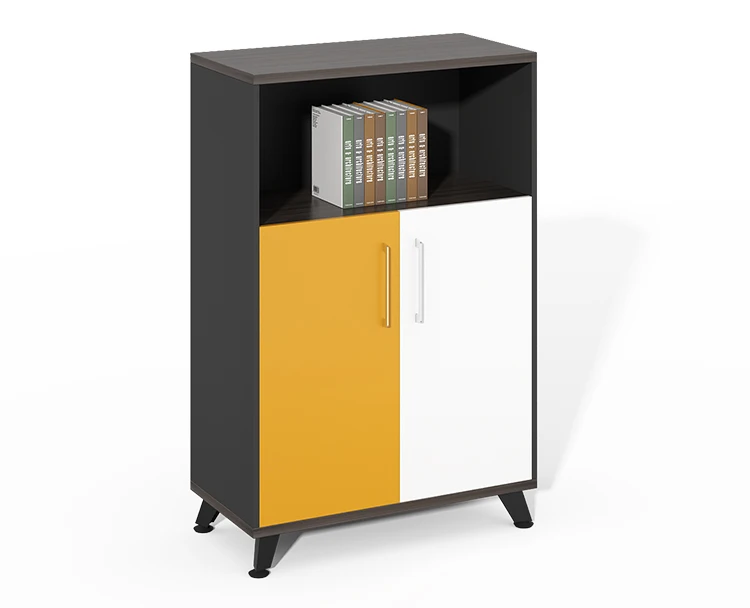 Customize Openshelf 3 swing doors book storage cabinet wood cabinet