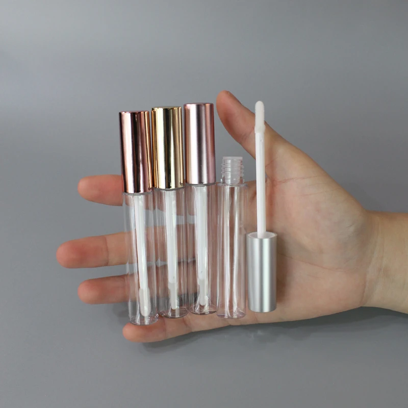 Wholesale Custom Logo Empty Purple Lip Gloss Tube Container with Brush For Liquid Cosmetics Packaging