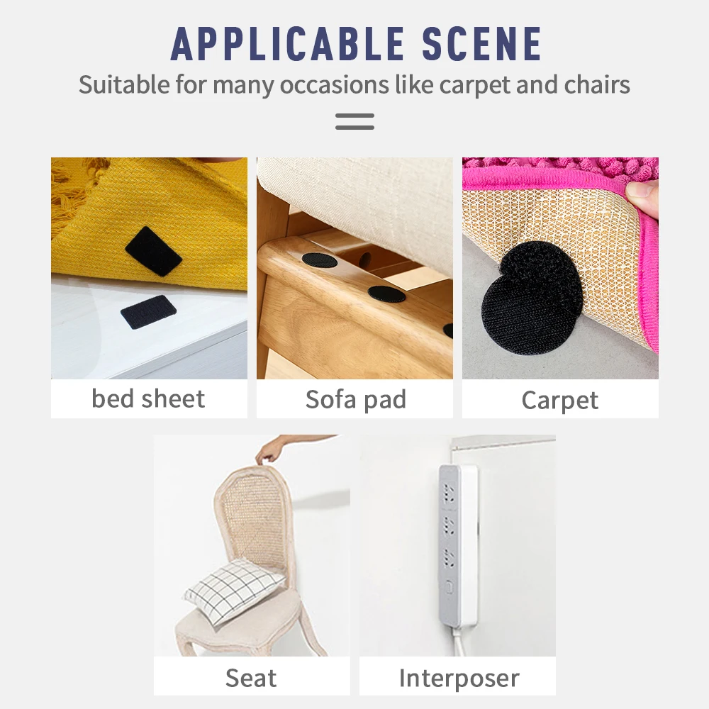 Customized round oval sticky coin circle loop white black color injection molding self-adhesive dot heavy-duty adhesive hook