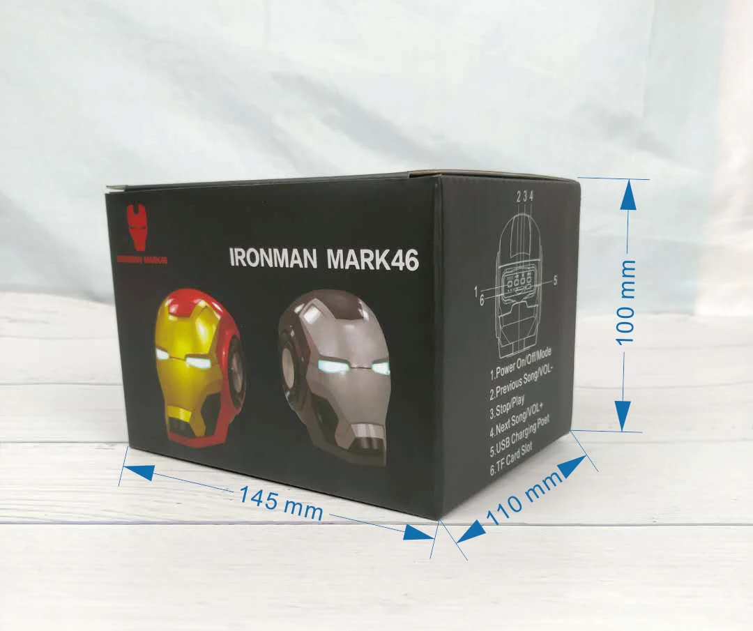 Marvel Helmet Cartoon Wireless Subwoofer Gift Portable Speaker Bluetooth - ANKUX.COM