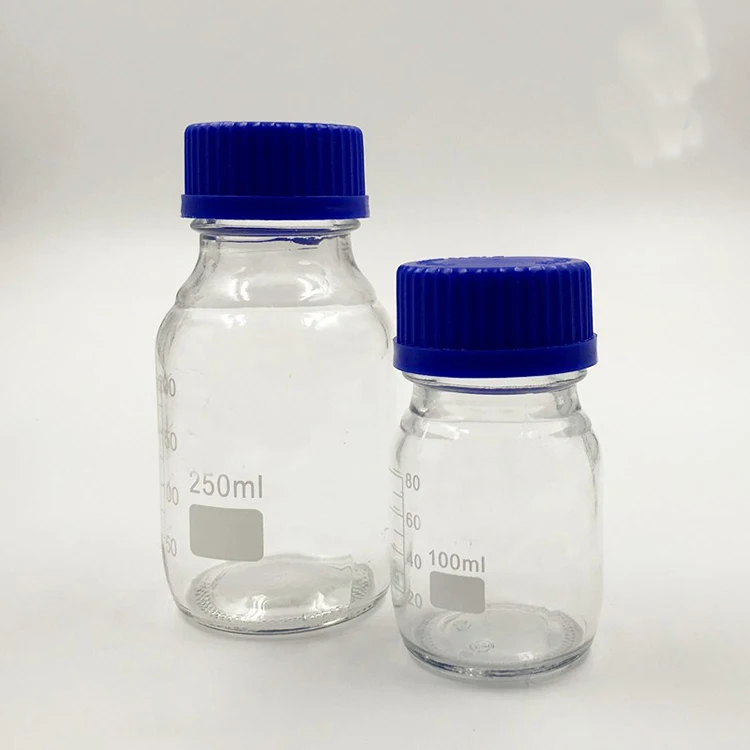 250ml Flask Clear Autoclavable Reagent Apothecary Glass Bottle With ...