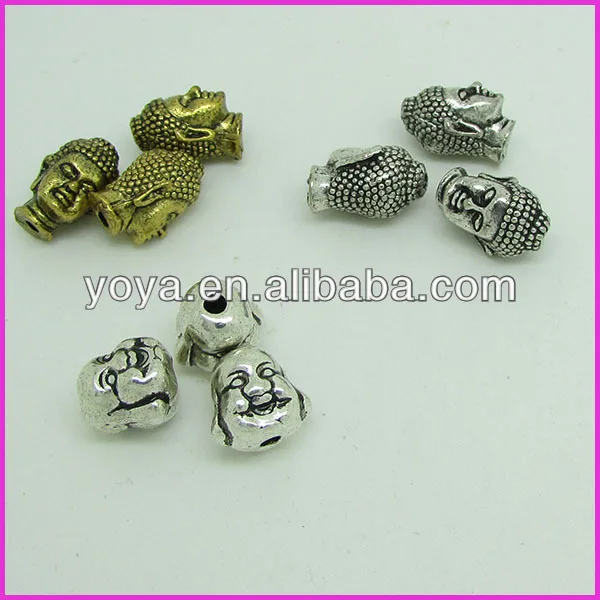 Bronze Buddha Beads, Metal Buddha Head Beads.JPG