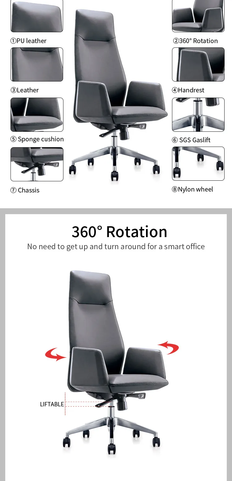 Ergonomic Dimensions Guest Cowhide Leather Office Office Visitor Chair