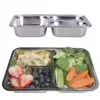 High quality stainless steel compartment food tray 3 sections divide plate for kids