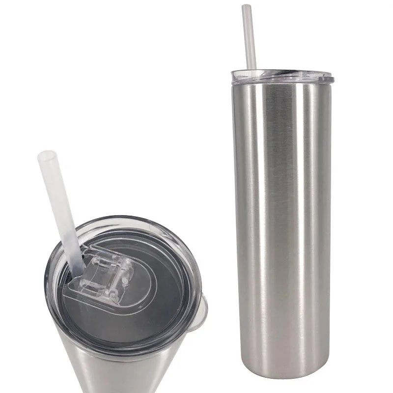 30 Oz Metal Skinny Tumblers With Slide Lids And Straws Double Wall 30 Oz Straight Stainless Steel Tumbler