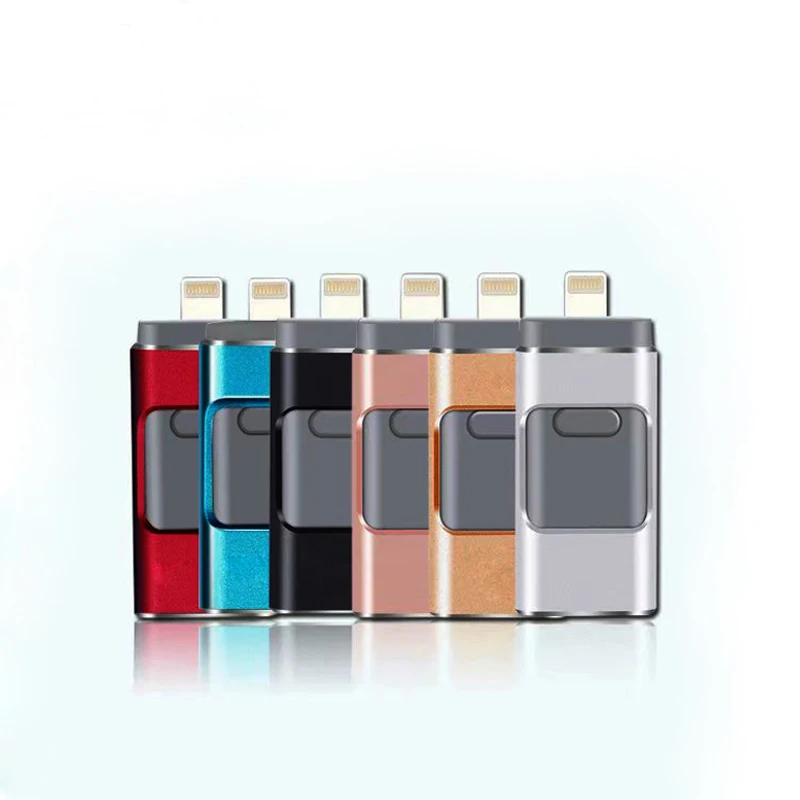 Factory Supply 128Gb 64Gb 3 In 1 Flash Drive Usb Pendrive Tf Card Reader Otg For Phone Ipad Pc Metal Hd 8Gb 32Gb Memory Stick - ANKUX.COM