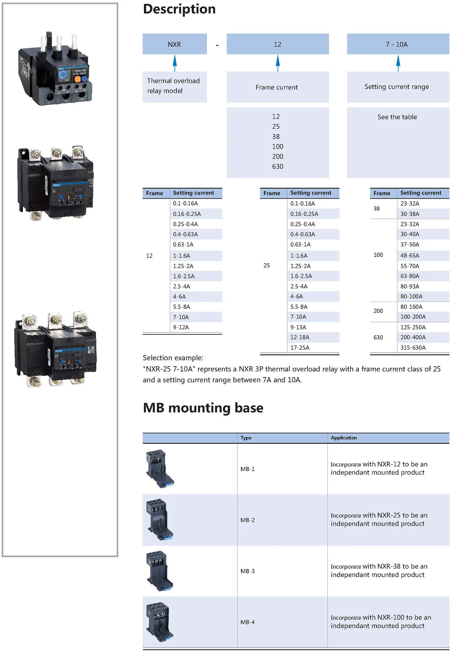 Chint original NXR Overload Relay NXR-12 NXR-25 NXR-38 NXR-100 NXR-200 NXR-630 CHNT Thermal Overload Relay