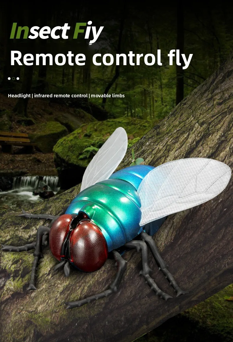 批发热卖创意人造昆虫塑料遥控苍蝇瓢虫红外遥控玩具儿童玩具