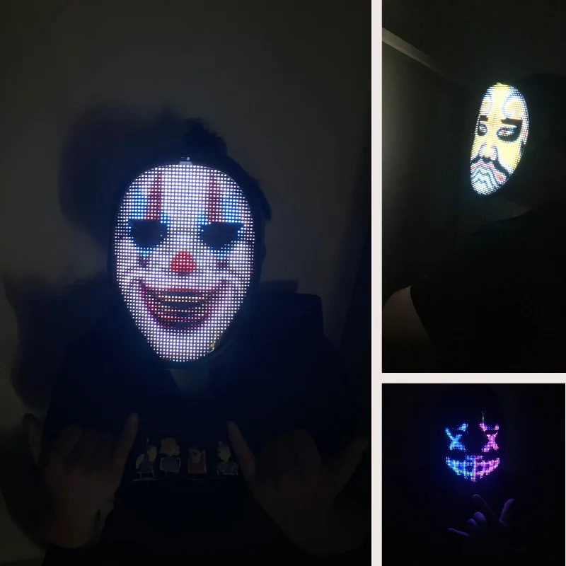 Mascarilla Led Face Mask Halloween Fashion Lighting App Cosplay Costume